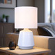 Touch Bedside/Table Lamp Made With Metal Base and Fabric Shade In White E27 60W Touch Bedside/Table Lamp Made With Metal Base and Fabric Shade In White E27 60W